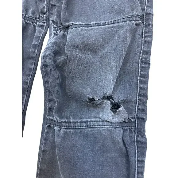 Kill star Black jeans goth tech zipper jogger thrashed punk grunge 24x30 emo - Picture 7 of 8